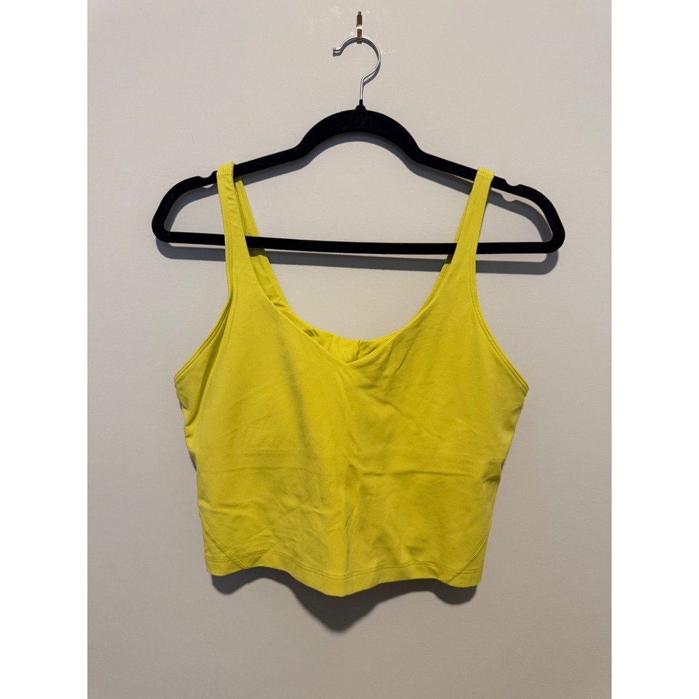 Lululemon Align Tank Top Yellow Serpentine Nulu Built In Bra Size 12 LW1CW8S